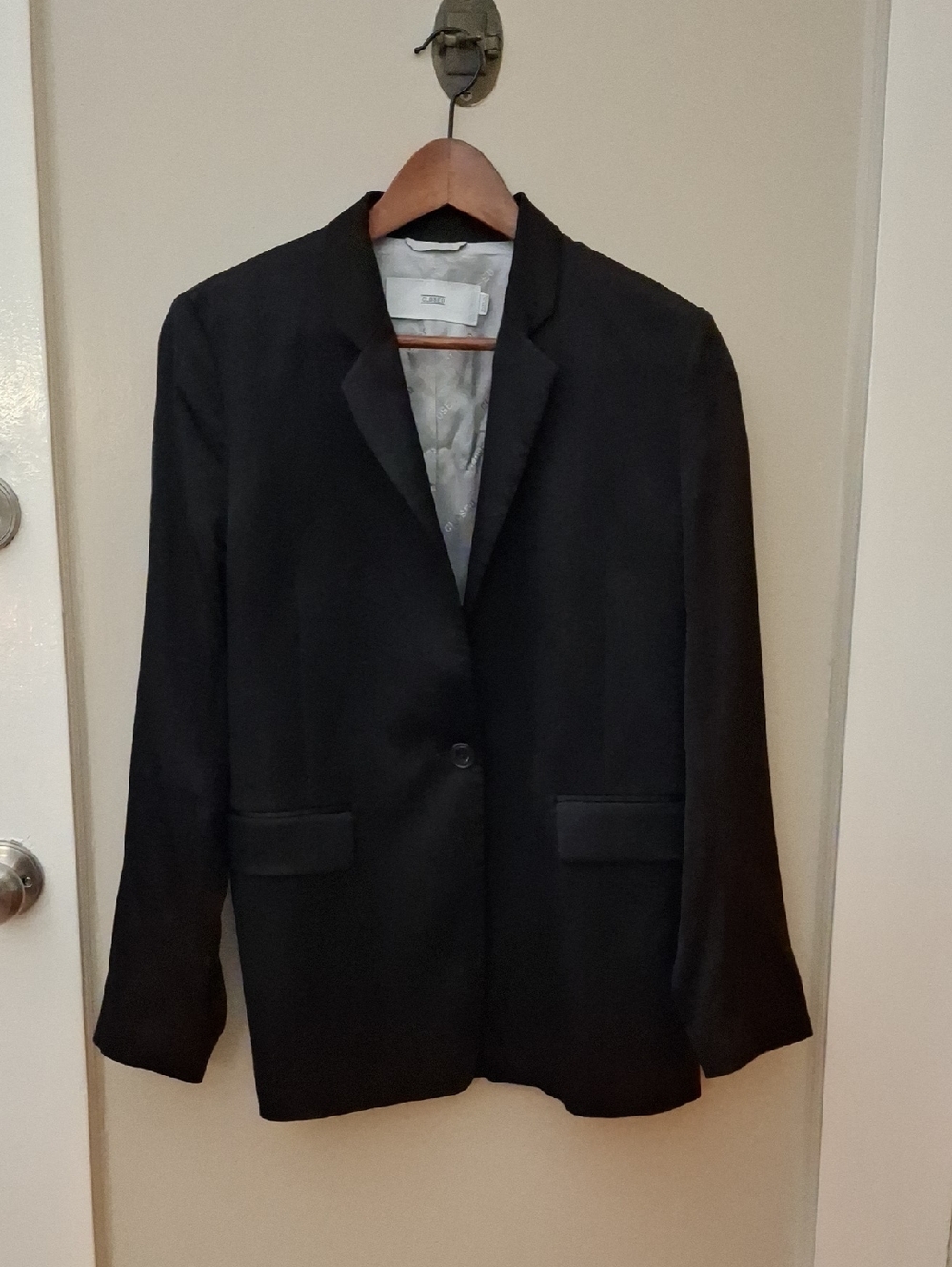 Closed Alby Black Viscose Blend Single-Button Sport Coat Blazer_1